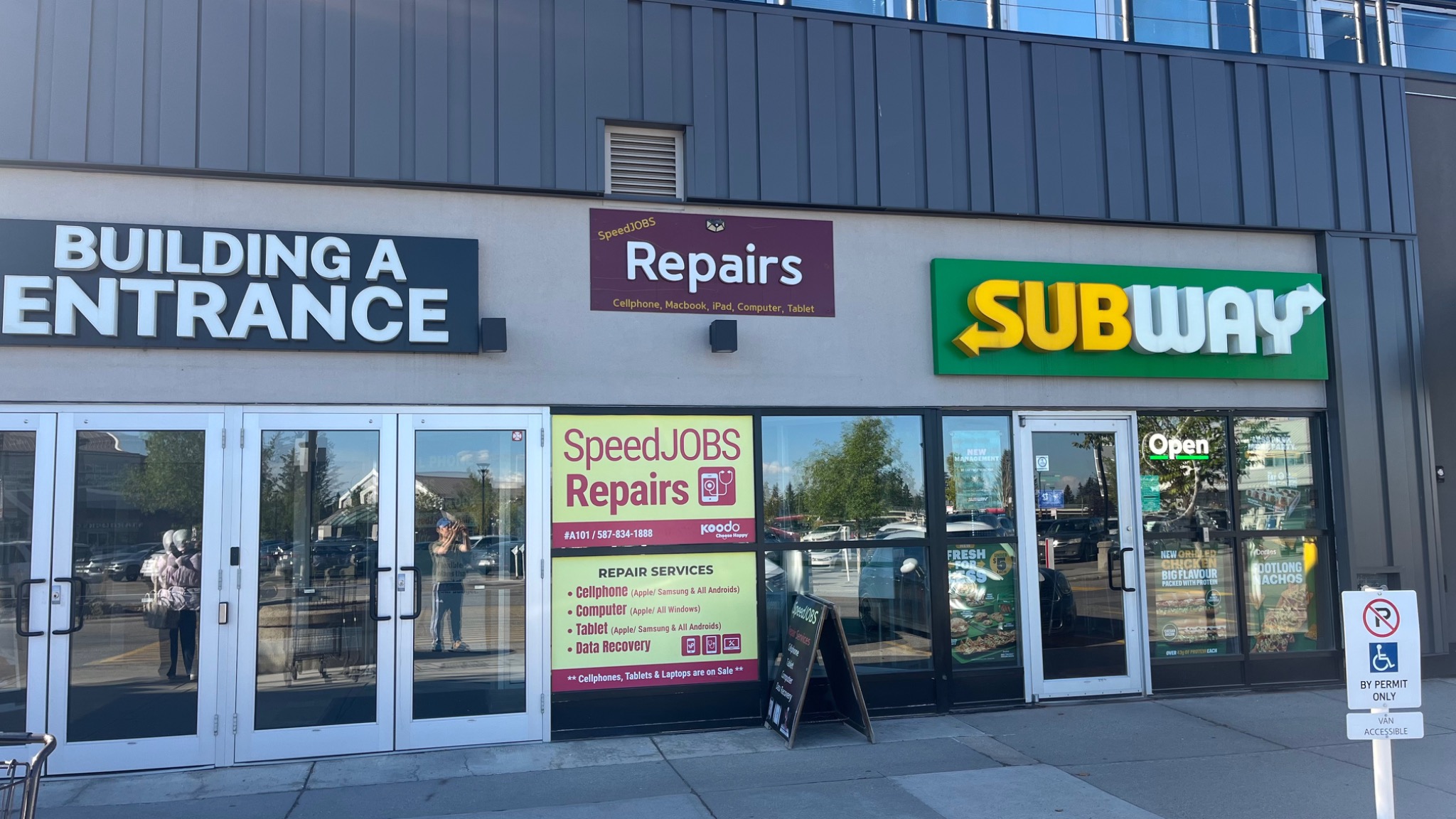 SpeedJOBS Repairs storefront at Glenmore Landing Calgary